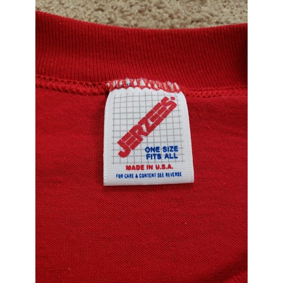 VTG 1987 Women's O/S French Quarter Single Stitch Jerzees T-Shirt Dress Red - Picture 3 of 7
